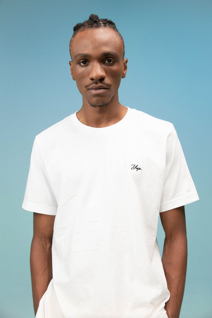 White yup embroidered t shirt Yupsoul